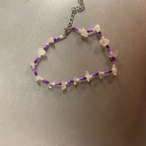 Purple and Pink Beaded anklet